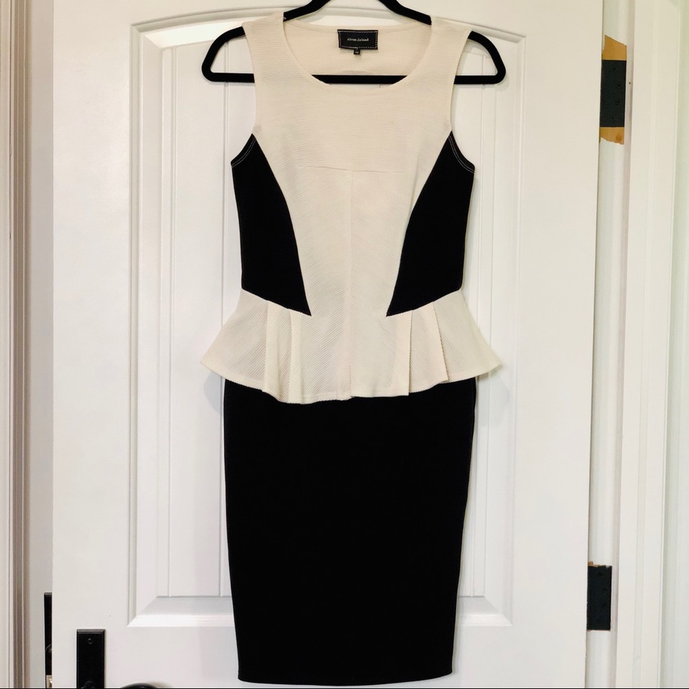 River island black and white dress